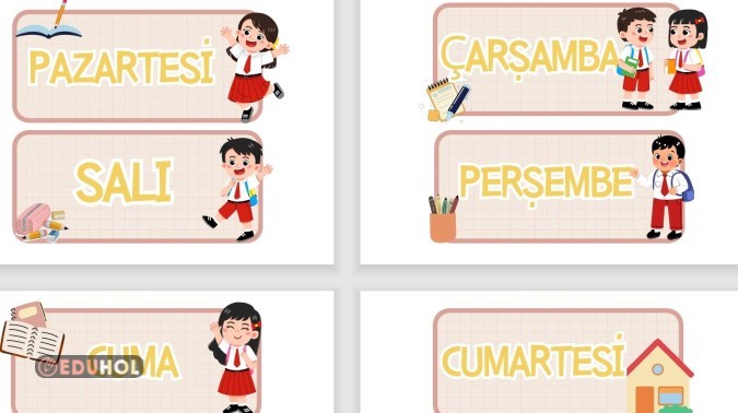 Haftanın Günleri sınıfa asmalık