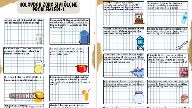 Kolaydan Zora Sıvı Ölçme Problemleri-1