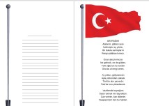 Bayrak Sevgisi Haftası Şiir ve Akrilik Boya Çalışması