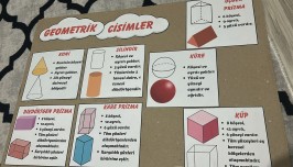 GEOMETRİK CİSİMLER fon karton şablonu