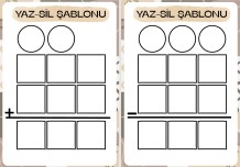 Toplama ve Çıkarma İşlemi Yaz-sil şablonu