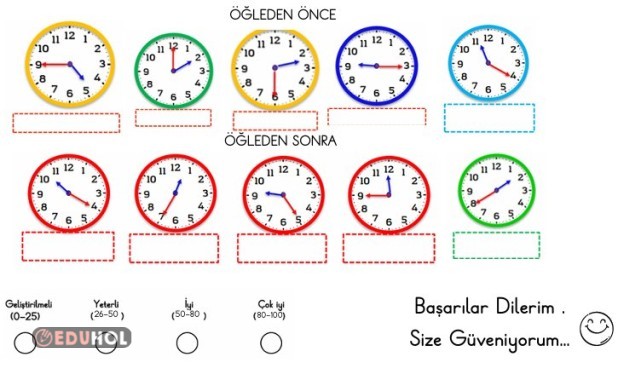 3. SINIF TARTMA VE SAATLER SÜREÇ DEĞERLENDİRME