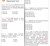 4. Sınıf Matematik 1. Ünite Değerlendirme Soruları