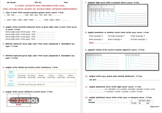 BİNER/YÜZER RİTMİK SAYMA, BASAMAK ADI, BASAMAK DEĞERİ, BÖLÜK ÇÖZÜMLEME DEĞERLENDİRMESİ (PDF))