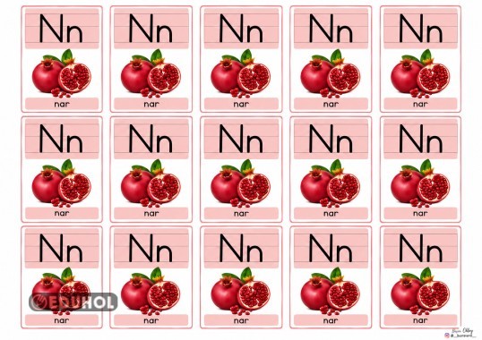 N SESİ DEFTERE YAPIŞTIRMA KARTLARI (15 KİŞİLİK)