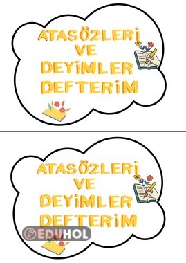 Atasözleri ve Deyimler Defteri Kapağı