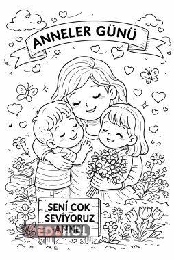 Anneler günü boyama sayfası
