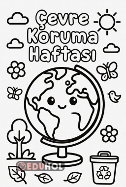 Çevre Koruma haftası boyama sayfası