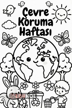 Çevre Koruma haftası boyama sayfası