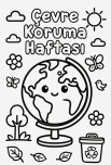 Çevre Koruma haftası boyama sayfası
