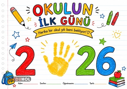 Okulun ilk günü el izi