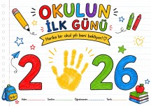 Okulun ilk günü el izi