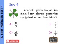 4. Sınıf Kesirler Test-1(Akıllı Tahta Uyumlu)