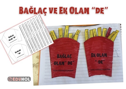 Bağlaç olan de ve ek olan -de