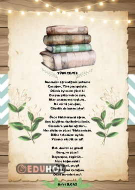Türkçemiz şiiri afiş tasarımım🌿