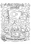 Bayrak Sevgisi Boyama Kâğıdı