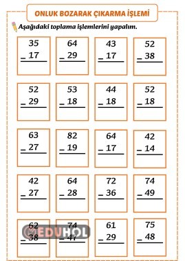 2.Sınıf Onluk Bozarak Çıkarma İşlemi-1