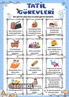 KAZI EĞLEN TATİL GÖREVLERİ