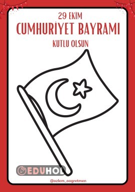 Cumhuriyet Bayramı Bayrak Boyama🇹🇷🇹🇷