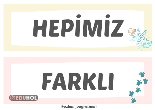 Değerler Eğitimi / Farklılıkları Kabullenme Değeri Pano Görselleri 🌸