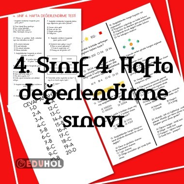 4. Sınıf 4. Hafta değerlendirme sınavı