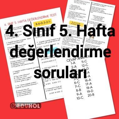 4. Sınıf 5. Hafta değerlendirme