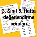 3. Sınıf 5. Hafta değerlendirme