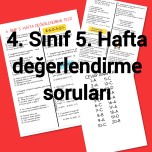 4. Sınıf 5. Hafta değerlendirme