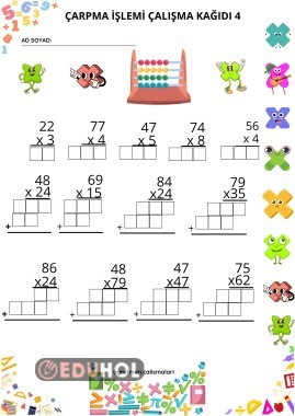 Çarpma İşlemi Çalışma Kağıdı 4
