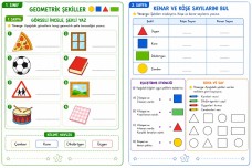 1. Sınıf Geometrik Şekiller Çalışma Kağıdı