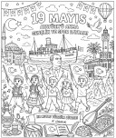19 Mayıs Atatürk'ü Anma, Gençlik ve Spor Bayramı Boyama Sayfası