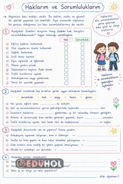 3.sımıf hayat bilgisi hak ve sorumluluklarım