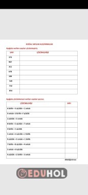 3.SINIF MATEMATİK DOĞAL SAYILARDA ÇÖZÜMLEME ALIŞTIRMA