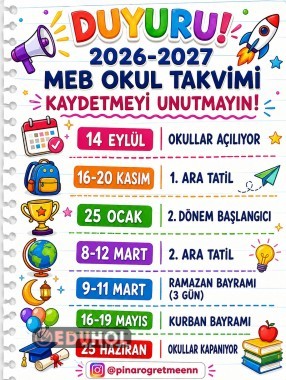 2026-2027 MEB Okul Takvimi