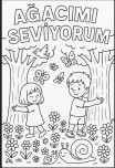 AĞACIMI SEVİYORUM BOYAMA SAYFASI