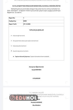 Hayvanları koruma kulübü Aralık ayı raporu