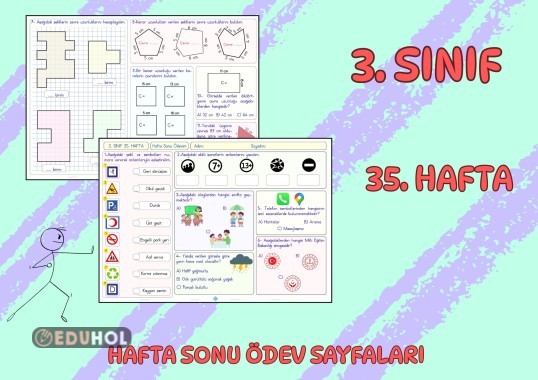 3. Sınıf (35. Hafta) Hafta Sonu Ödevi (Yatay A4)