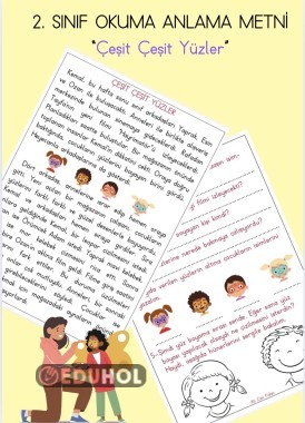 2. Sınıf Türkçe Okuma Anlama Metni “Çeşit Çeşit Yüzler”