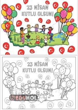 23 NİSAN BOYAMASI (1) “Balonlu Çocuklar”