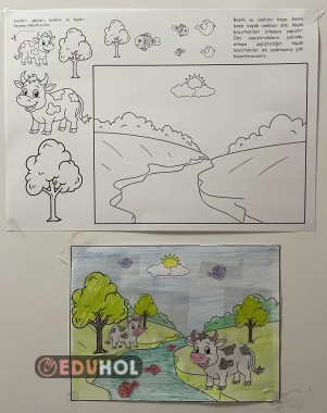 3. Sınıf Görsel Sanatlar (G.3.1.5 İki boyutlu çalışmasında ön, orta ve arka planı kullanır.)