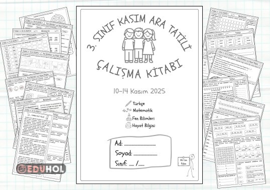 3. SINIF KASIM ARA TATİLİ ÇALIŞMA KİTABI (15 Sayfa)