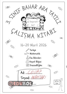 3. Sınıf Mart Ara Tatil Cevap Kitapçığı