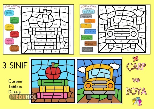 3. Sınıf Matematik “Çarp ve Boya!” Numaralı Boyama Etkinliği