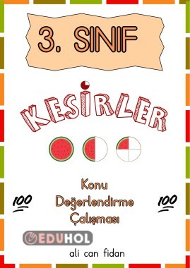 3. SINIF MATEMATİK “Kesirler Konu Değerlendirmesi” (100 puan)