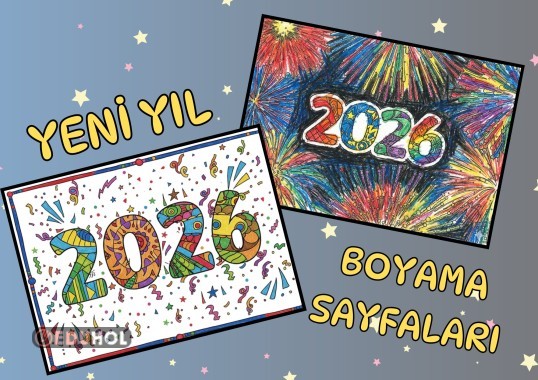 “Hoşgeldin 2026!” Yeni Yıl Boyama Sayfaları