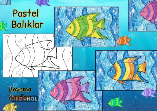 “Pastel Balıklar” Boyama Sayfası