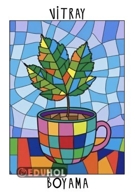 “Vitray Bardak Vazo” Boyama Sayfası