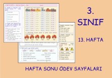 (3. Sınıf 13. Hafta) Hafta Sonu Ödevi  (Yatay A4)