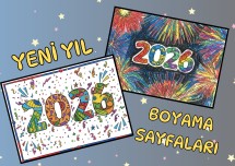 “Hoşgeldin 2026!” Yeni Yıl Boyama Sayfaları