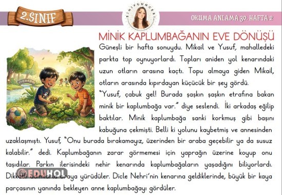 Okuma Anlama çalışması 5N1K ya uygun